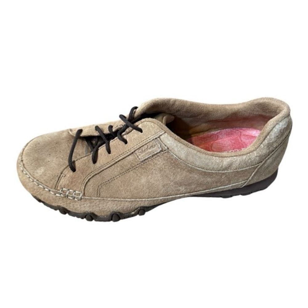 Skechers Shoes Womens 8.5 Relaxed Fit Bikers Curbed Sneakers 49336 Brown Suede